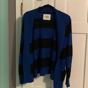 black and blue Abercrombie cardigan